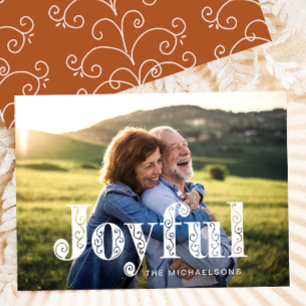 Joyful Burnt Orange Wirbel Foto Weihnachten