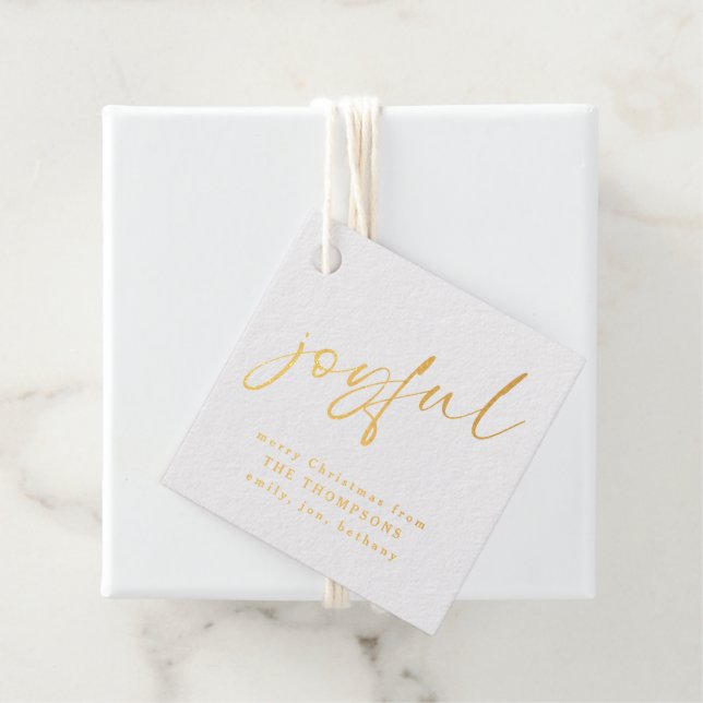 Joyful Calligraphy Names Frohe Weihnachten Real Geschenkanhänger (Mit Box)