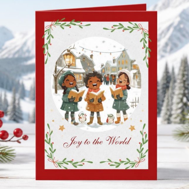 Joyful Carolers Weihnachtskarte Feiertagskarte (Von Creator hochgeladen)
