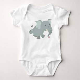 Joyful Cartoon Elephant Baby Apparel Strampler