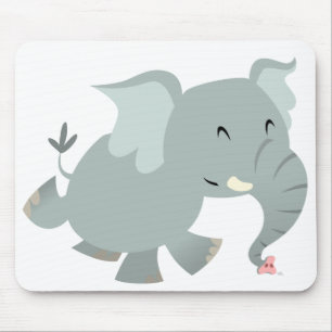 Joyful Cartoon Elephant Mousepad