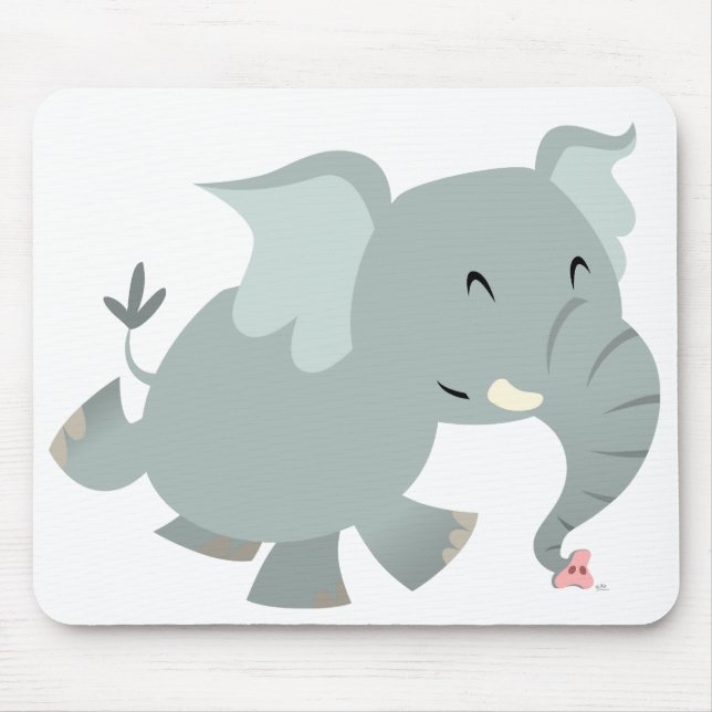 Joyful Cartoon Elephant Mousepad (Vorne)