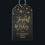 Joyful Chalkboard Golden Christmas Holiday Chic Geschenkanhänger<br><div class="desc">Joyful Chalkboard Goldenen Weihnachtsfeiertag Geschenktasten.</div>