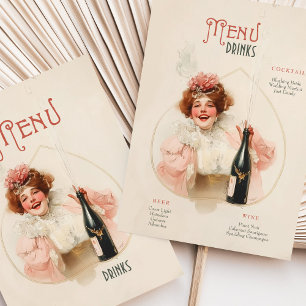 "Joyful Champagne Celebration Menu & Drinks Card" Einladung
