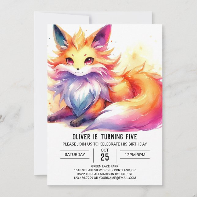 Joyful Children Fox Geburtstag Einladung (Vorderseite)