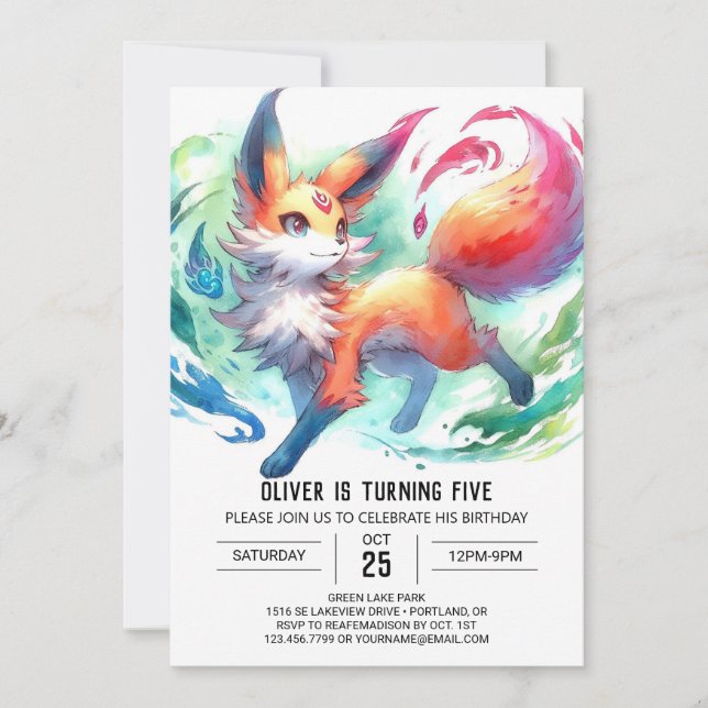 Joyful Children Fox Geburtstag Einladung (Vorderseite)