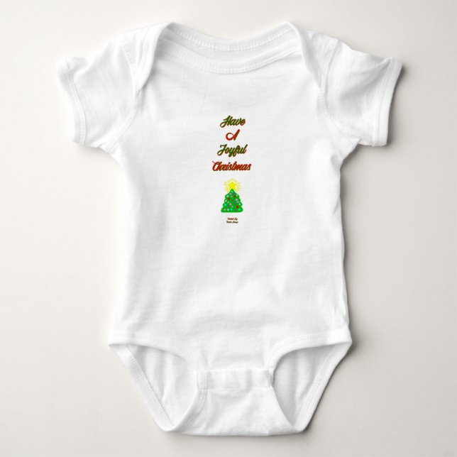Joyful Christmas Baby Jersey Bodysuit Strampler (Vorderseite)