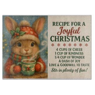 Joyful Christmas Bunny Cutting Board Schneidebrett
