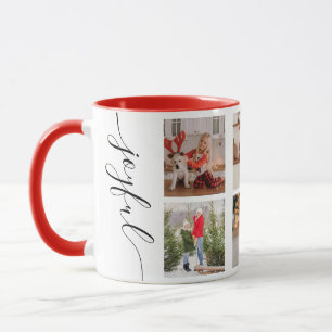 Joyful Christmas Calligrafy Script Foto Picture Tasse