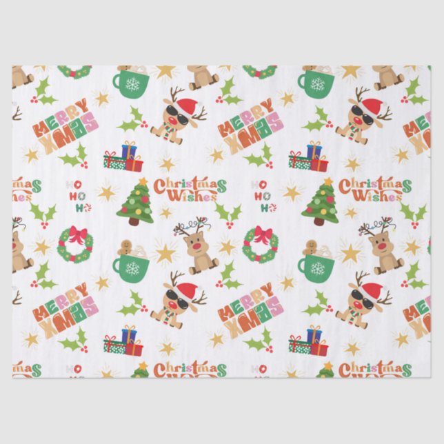 Joyful Christmas Design Tissue Paper for presents  Seidenpapier (Vorderseite)