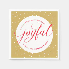 JOYFUL CHRISTMAS EATS Stilvolles kalligraphisches Serviette