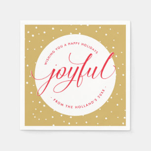 JOYFUL CHRISTMAS EATS Stilvolles kalligraphisches  Serviette