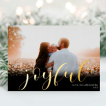 Joyful Christmas Elegantes Foto aus schwarzem Gold