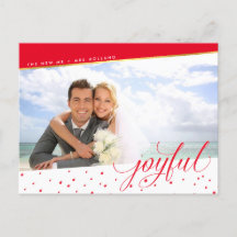 JOYFUL CHRISTMAS FOTO Moderne Kalligraphie Rotes G