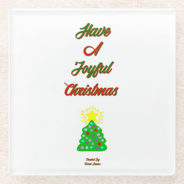 Joyful Christmas Glass Untersetzer (Vorderseite)