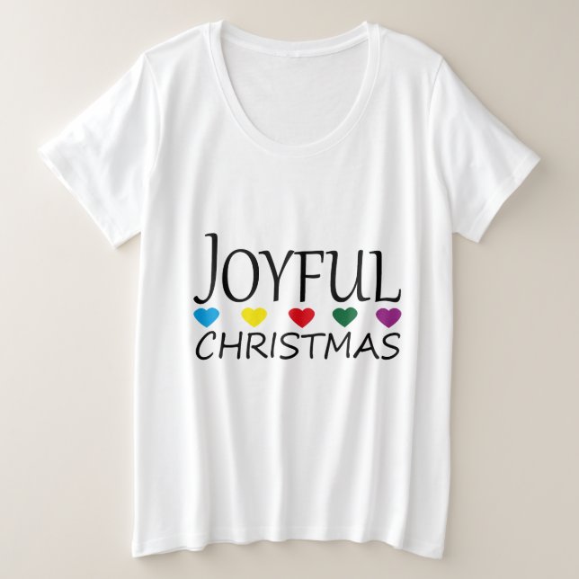 JOYFUL CHRISTMAS GROßE GRÖßE T-Shirt (Design vorne)