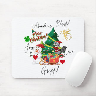 Joyful Christmas Mouse Pad | Holiday Desk Gift Mousepad