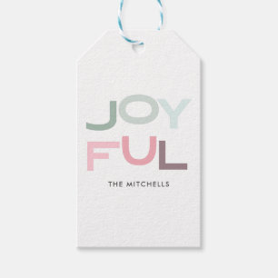 JOYFUL Christmas Pastell Personalisiert Geschenkanhänger