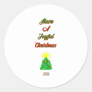 Joyful Christmas Round Sticker