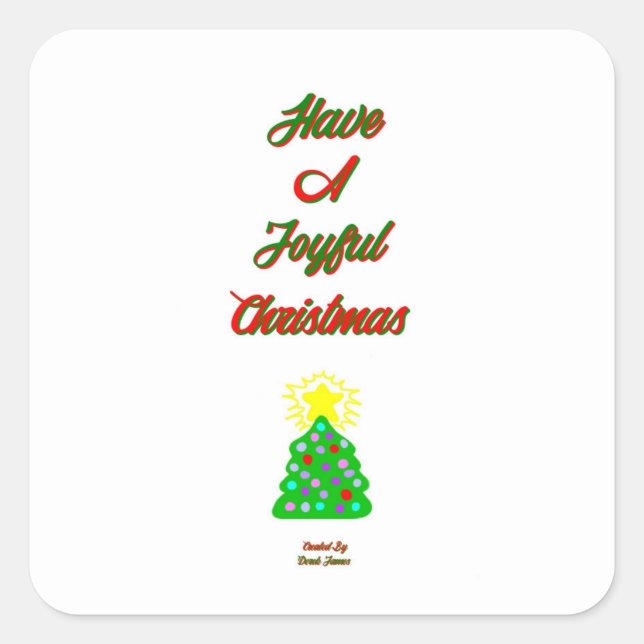 Joyful Christmas Square Sticker (Vorderseite)