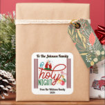 Joyful Christmas Sticker für Heilige Nacht<br><div class="desc">Dieser lebendige Aufkleber spiegelt den Weihnachtsgeist wider und zeichnet sich durch eine wunderschön stilisierte Darstellung der Krippe aus.</div>