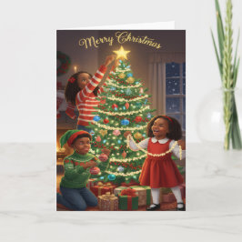 Joyful Christmas Tree Moments – Kids Holiday Card Karte