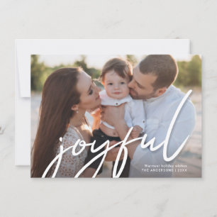 Joyful Christmas Trendy Handwriting Script-Foto Feiertagskarte