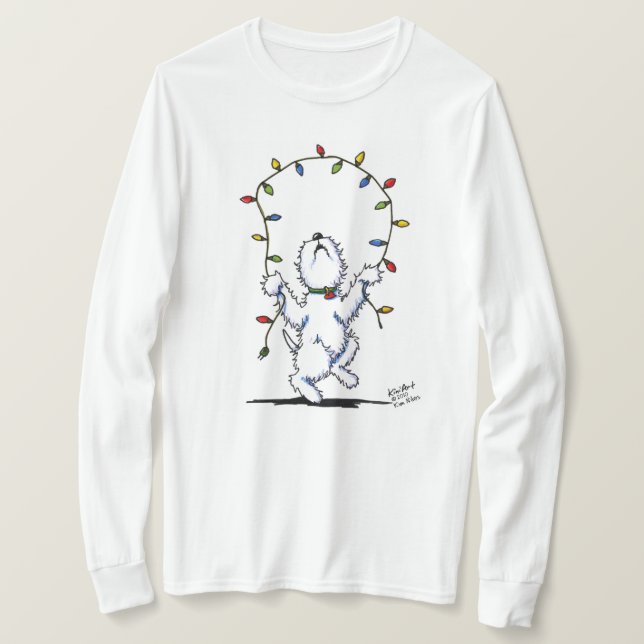 Joyful Christmas Westie (leichte Bekleidung) Shirt (Design vorne)