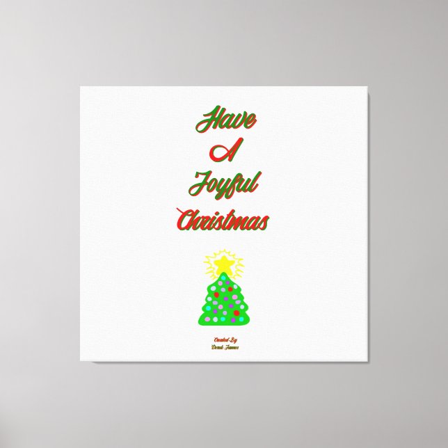 Joyful Christmas Wrapped Canvas Leinwanddruck (Vorderseite)