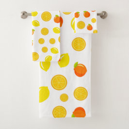 Joyful Citrus: Zitronen und Orangen Badhandtuch Set