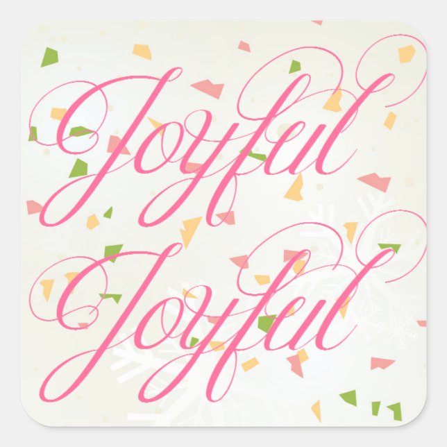 Joyful Confetti - Square Sticker (Vorderseite)