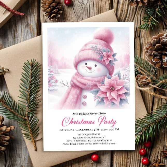 Joyful Coquette Snowman Editable Christmas Invite  Einladung (Joyful Coquette Snowman Editable Christmas Invite Download)