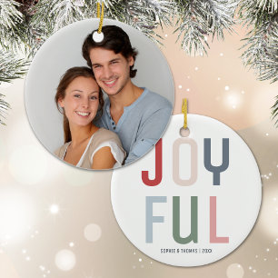 Joyful Couple Foto Weihnachten Keramik Ornament