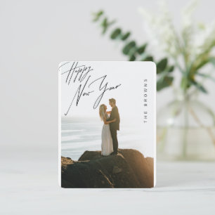 Joyful Couple Happy New Year Card Mitteilungskarte