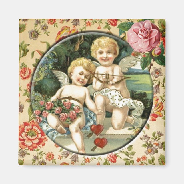 Joyful Cupid Vintag Custom Magnet (Vorne)
