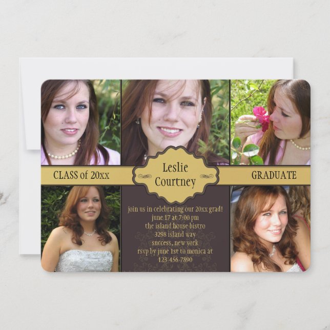 Joyful Day Foto Abschluss Einladung (Vorderseite)