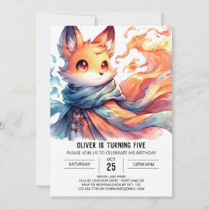 Joyful Digital Fox Geburtstag Einladung
