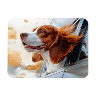 Joyful Dog in Wind Art Print Magnet