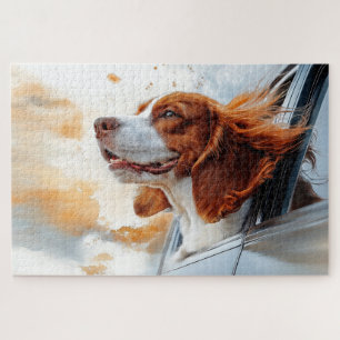 Joyful Dog in Wind Art Print Puzzle
