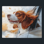 Joyful Dog in Wind Art Print Puzzle<br><div class="desc">Dieser beeindruckende Kunstdruck zeigt einen Hund,  der während einer Autofahrt den Wind genießt. Die dynamischen Farben und die realistischen Details lassen die Szene zum Leben erwecken und machen sie zu einer perfekten Ergänzung der Sammlung von Tierfreunden. Feiern Sie die Freiheit und Freude,  die Hunde mit diesem aufregenden Kunstwerk erleben.</div>