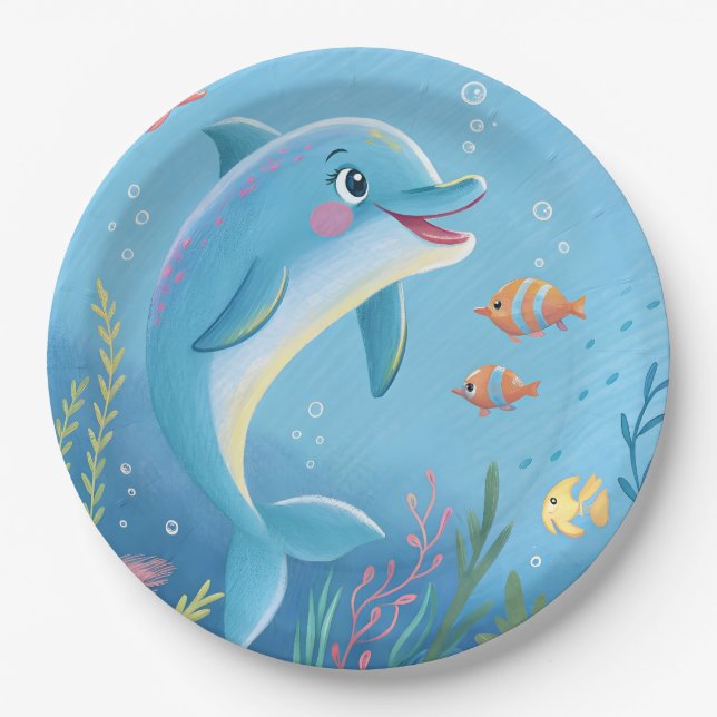 Joyful Dolphin Moments Pappteller (Vorderseite)