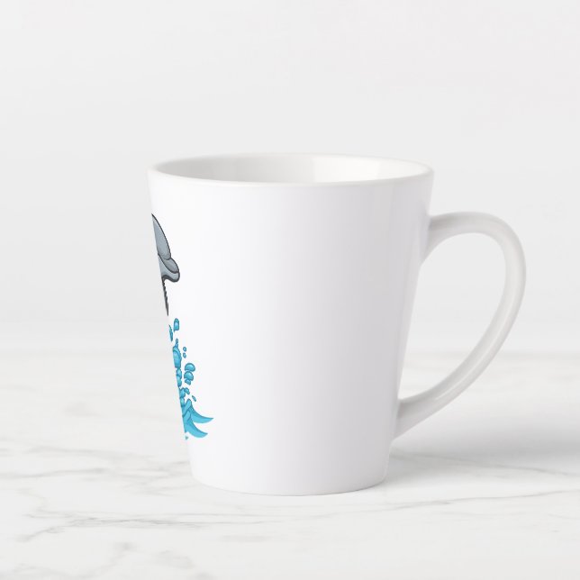 Joyful Dolphin Splash - Latte Mug Milchtasse (Rechts)