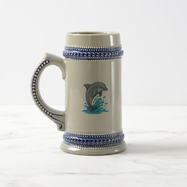 Joyful Dolphin Splash - Mug Bierglas (Links)