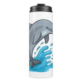 Joyful Dolphin Splash - Thermal Tumbler Thermosbecher