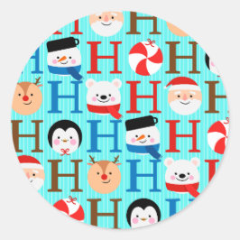 Joyful Einzigartiges Weihnachtskript Runder Aufkleber