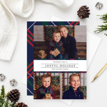 Joyful Elegant Navy Tartan Karierte FotoCollage