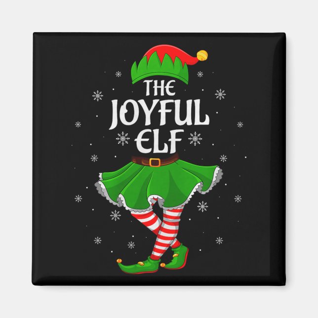 Joyful Elf Christmas Family Girls Women Elf Squad  Magnet (Vorne)