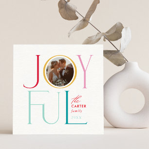 JOYFUL FAMILY FOTO Moderne, elegante Ikone bunt Feiertagskarte