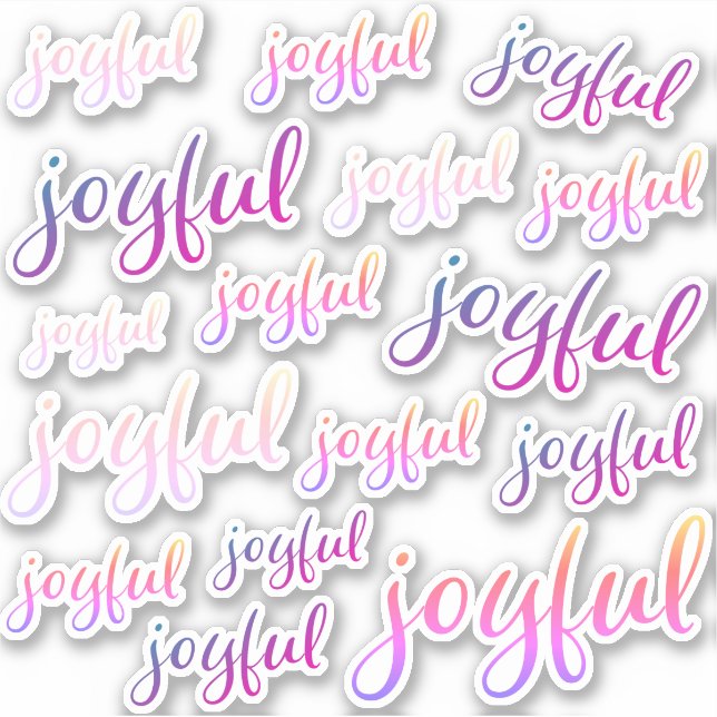 Joyful farbenfrohe Pink Script Girls Urlaub Aufkleber (Vorderseite)