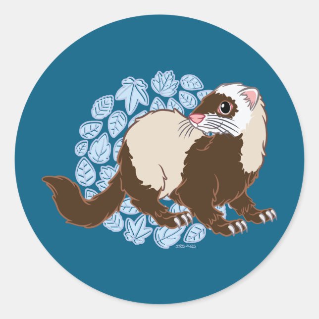 Joyful Ferret Runder Aufkleber (Vorderseite)